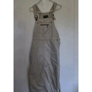 Eddie‎ Bauer Outfitter Womens Bib Overalls Small Cotton Beige Natural Hipster